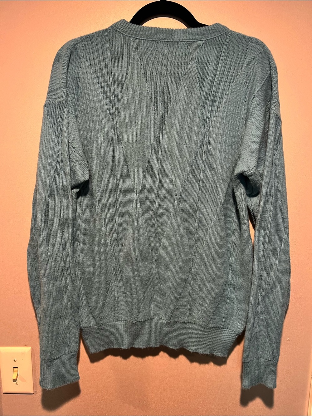 Dior Men's Teal Diamond-Texture Crewneck Sweater - Picture 2 of 4